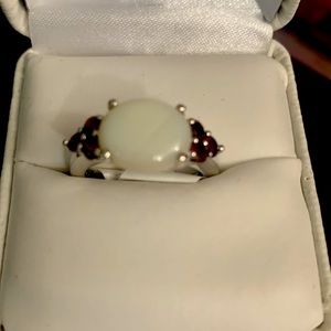Opal Garnet Stirling Silver Ring